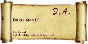 Daku Adolf névjegykártya